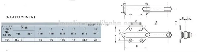 604 G4 Attachment palm pil conveyor chains