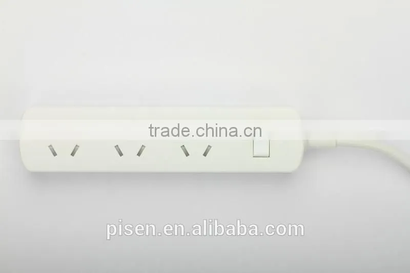 Pisen 1.8m 6ft Cable One Switch Child Protection Euro Plug 3 Outles Power Strip