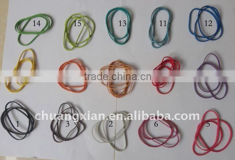 2mm hair elastic band of natural and synthetic colourful rubber band