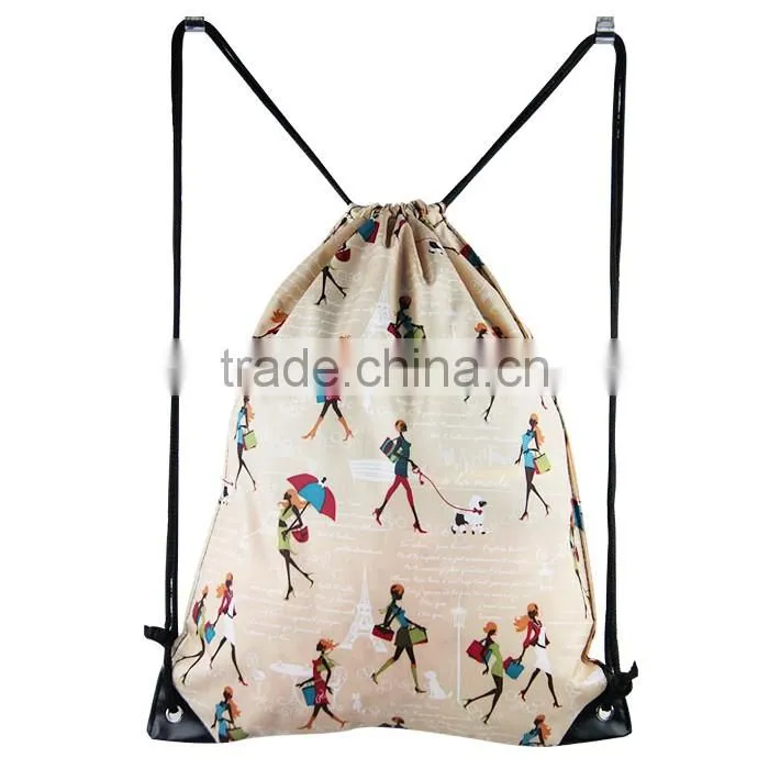 Hot Sales New recycle nylon drawstring bags with reflective corners