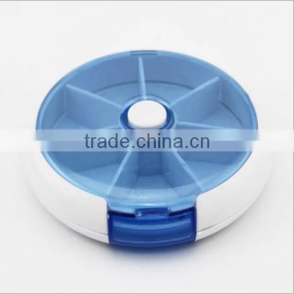 custom round 7 compartment plastic medicine storage pill box,custom practical plastic seven days pill box,plastic pill box