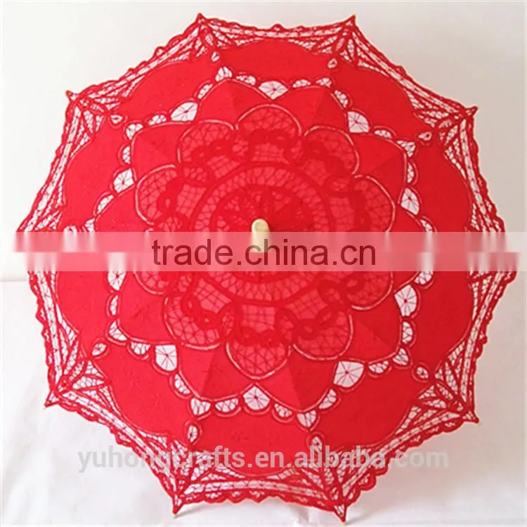 2015 new Battenburg lace parasol umbrella for wedding