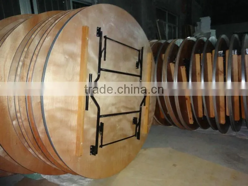 plywood used hotel reception banquet cheap round wooden folding dining table for party