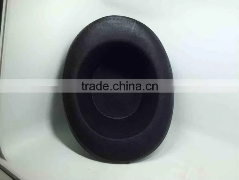 Fashion black round top hat with custom printing logo ribbon