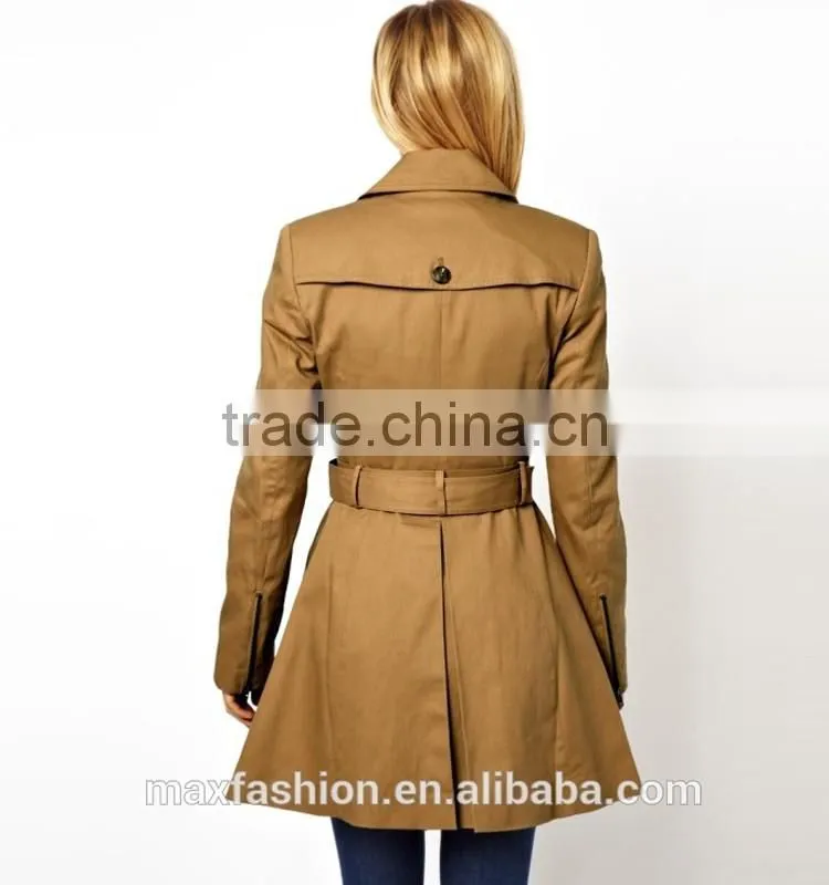 China Custom-made Winter Coat,OEM Brand Fashionable Lady Coat,2015 Hot-sale Trench Coat for women
