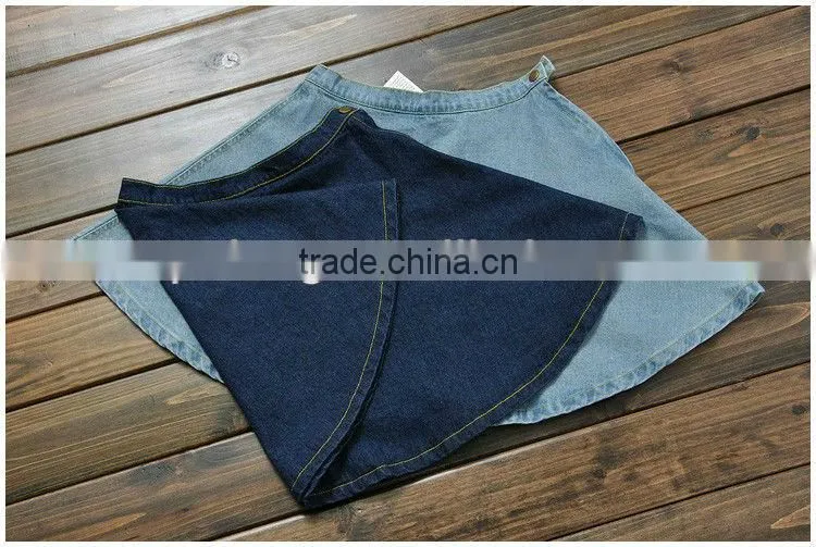 Girl denim skirt bust of high waist