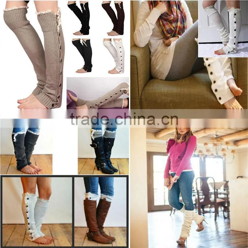 Wholesale Kintted Full Button leg warmer
