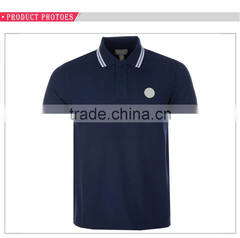 Custom two button short sleeve golf 100% cotton mens polo shirt