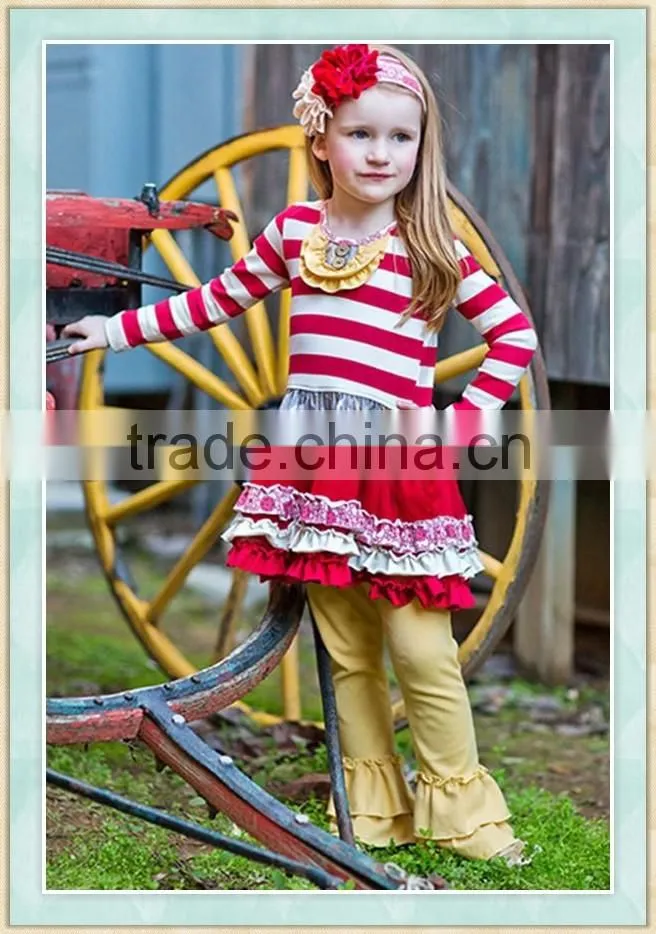 2016 wholesale boutique children's clothing thanksgiving parade dress baby kids outfits girl's boutique clothing sets
