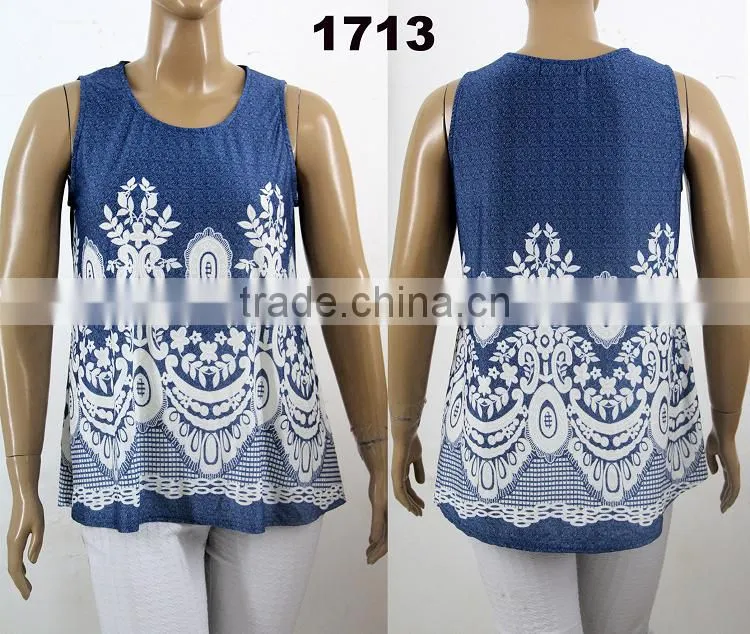 New fashion patterns formal chiffon ladies blouses and tops