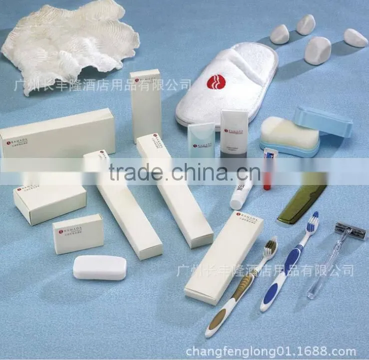 Wholesales eco friendly disposable personalized guest amenities hotel set