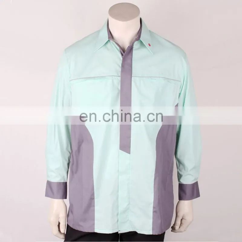 OEM bolsillo interior spread collar men's reflective work uniform shirts
