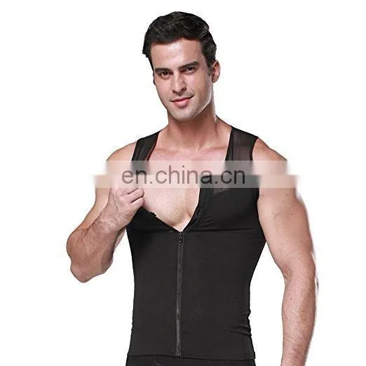 OEM Mens Abdomen Slim Body Shaper Shirt With Zipper