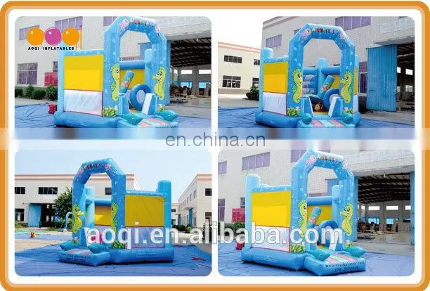 AOQI best quality factory price Aquatic animals inflatable jump bouncer for kids for sale