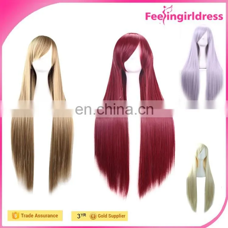 100 Human Long Straight Hair Japanese Hot Cosplay Wig
