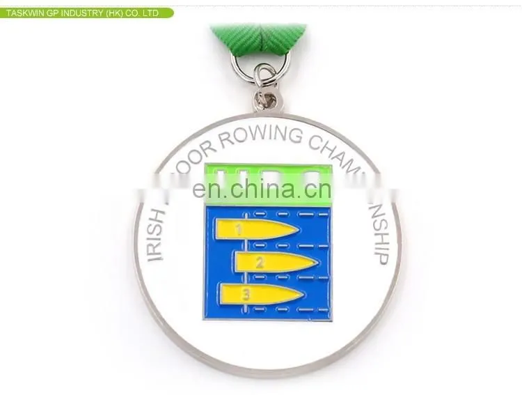 Gold logo cheap award sport medal with ribbons/lanyards