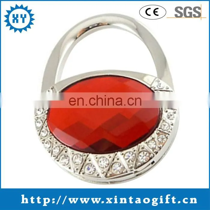 Wholesale promotion custom metal diamond bag hanger keychain