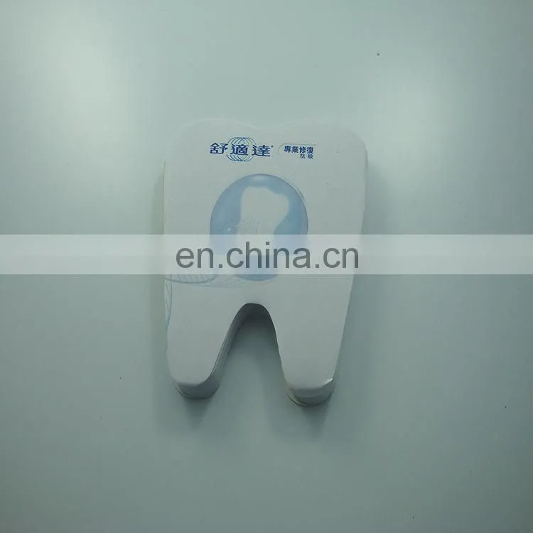 Customized die cut tooth shaped sticky notepad
