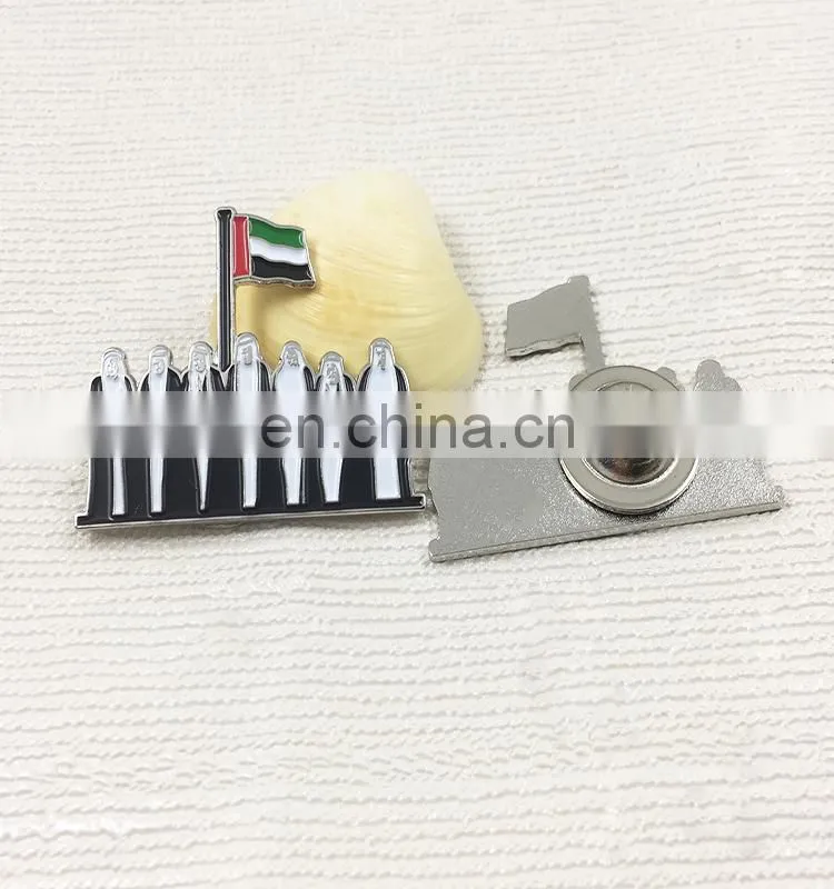metal national day uae soft enamel badge with magnet
