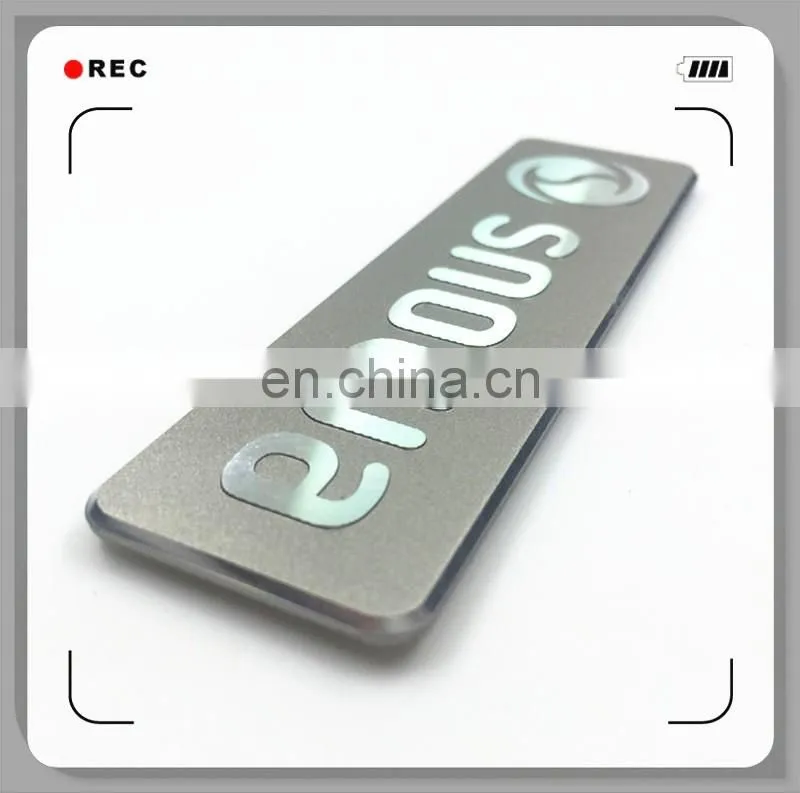 Metal sign sticker labels with company name