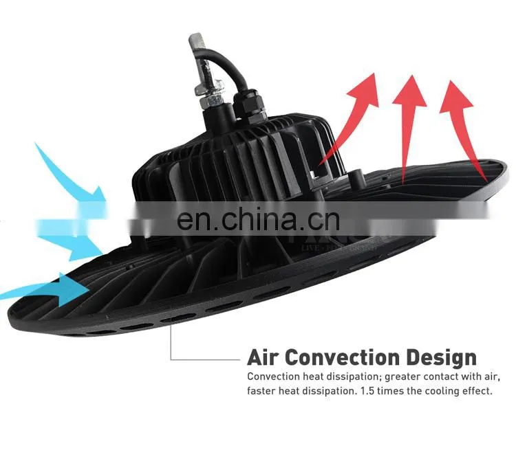 Warehouse lighting fixture 2019 hot sell IP65 200w 150w high brightness UFO led high bay light