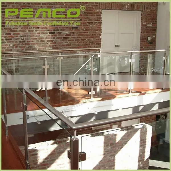 Factory price customized design stainless steel handrail indoor Tempered glass balcony railing