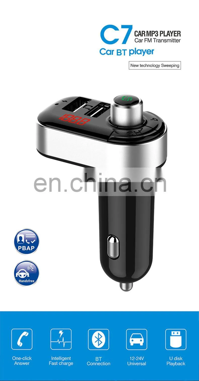 Feixin 2021 New Product Car Charge Cigarette Lighter C7 Wireless Charging 15W Can Charge Through The Phone Case Drop Shipping