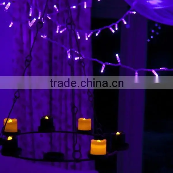 Orange & Black Halloween Battery LED Tea Light Candles HL001