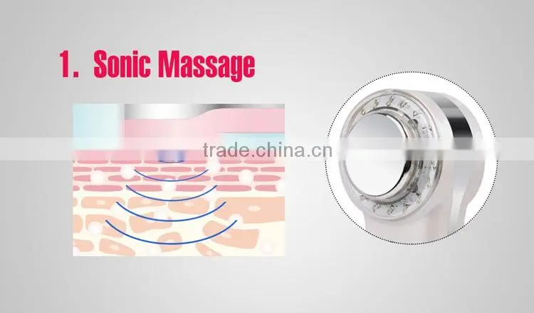 USB Rechargeable LED therapy Ionic Vibrating Facial Massager
