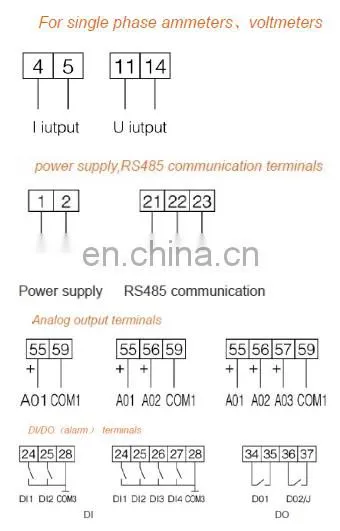 Digital single phase amp meter RS485 communication PZ72L-AI/C LCD display ac current meter