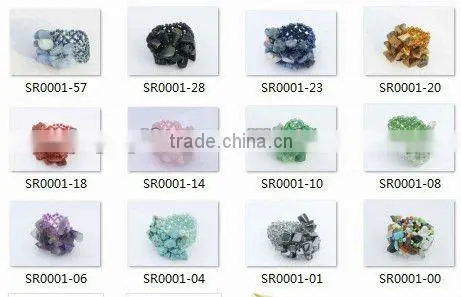 Magneite Chip stone Stretch Seed Glass beads Ring