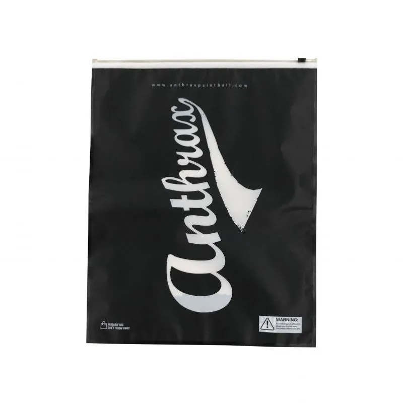 Custom Logo Printed Plastic Apparel Clothes Packaging Bag With Slide Zipper Matte Transparent Clothing Package Bags