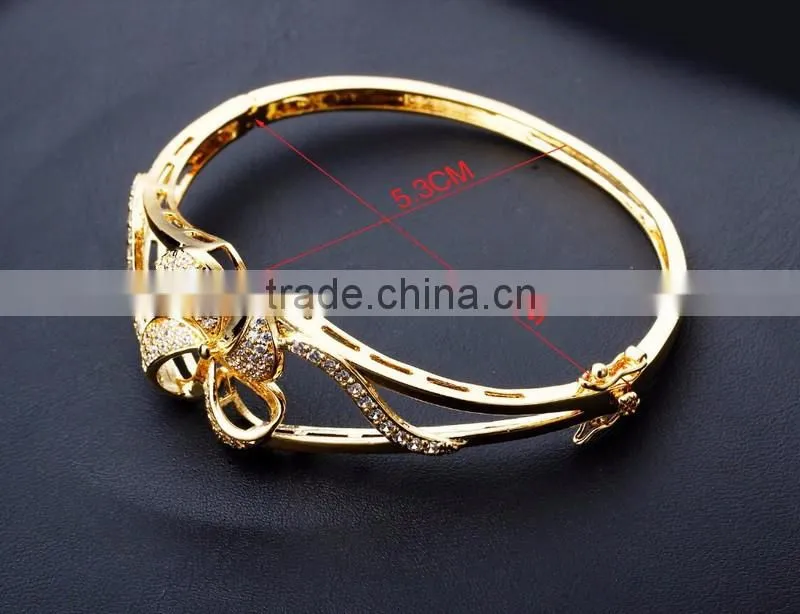 New Chinese Style Jewelry Windmill Shape Best Gift for Women 18K Gold Plated Bangle