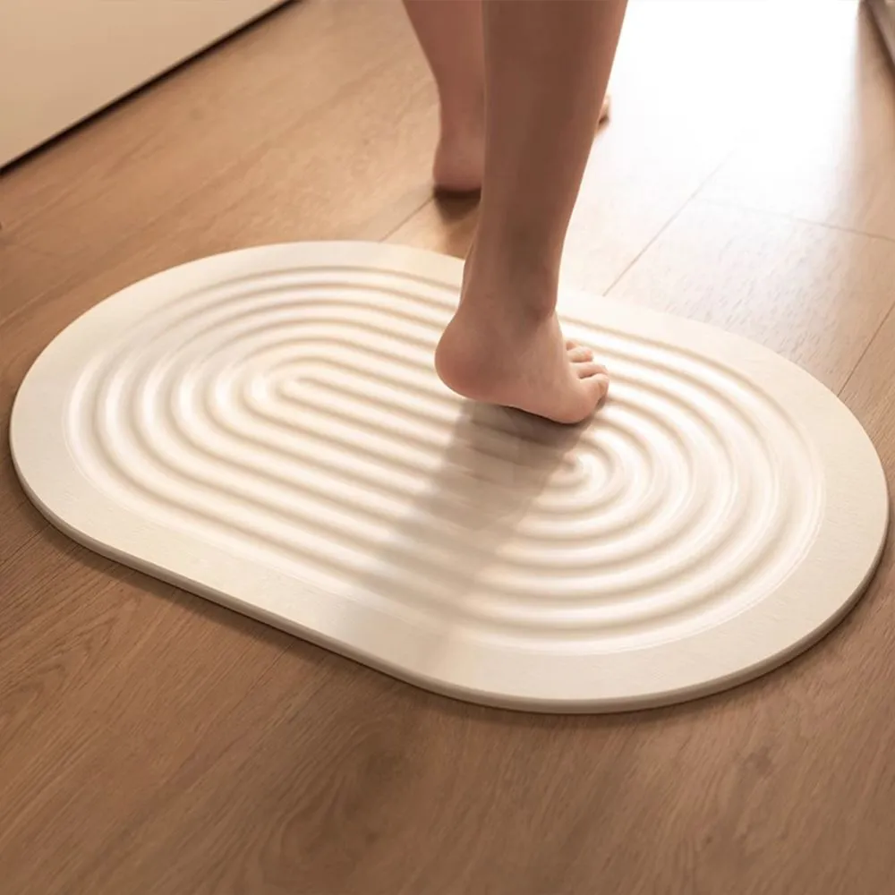 wave graven diatomite stone bath mat (2)