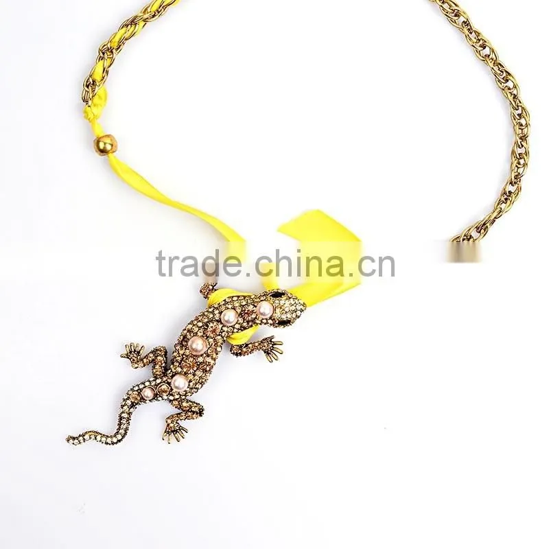 New Fashion Style Bohemian Gecko Pendant Chain Bib Statement Necklace Chain Spools