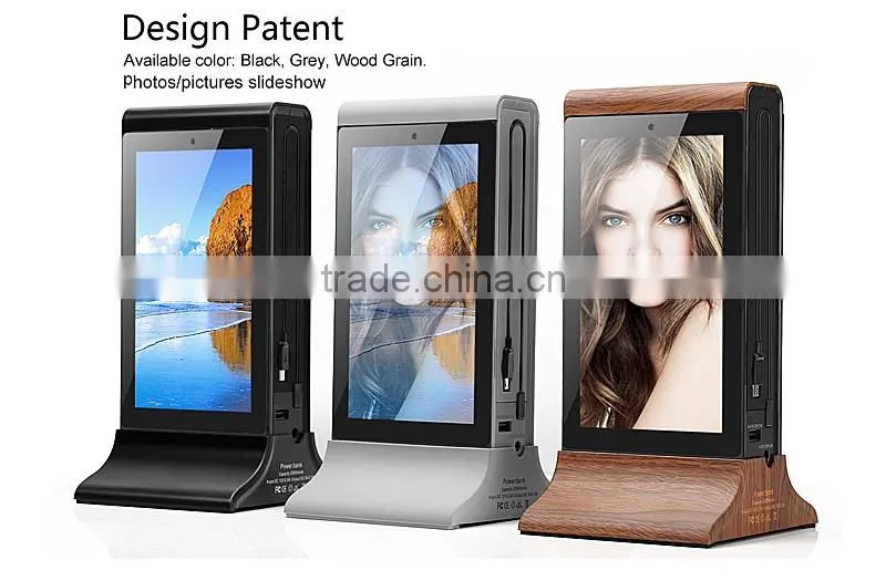 advertising display AD power bank use in coffee shop and restaurant