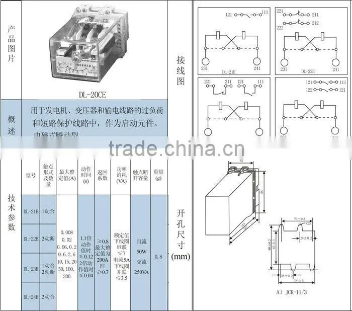 DL-20C current 220vac relay