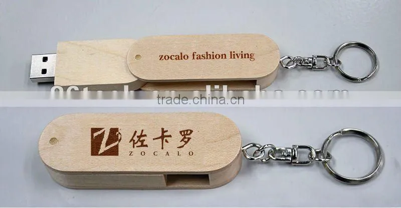 cute design wooden fork usb flash drive
