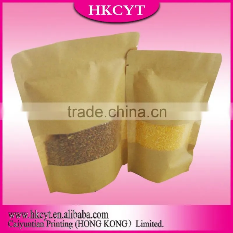 Wholesale plain craft zipper self adhesive kraft paper bags lined aluminum foil