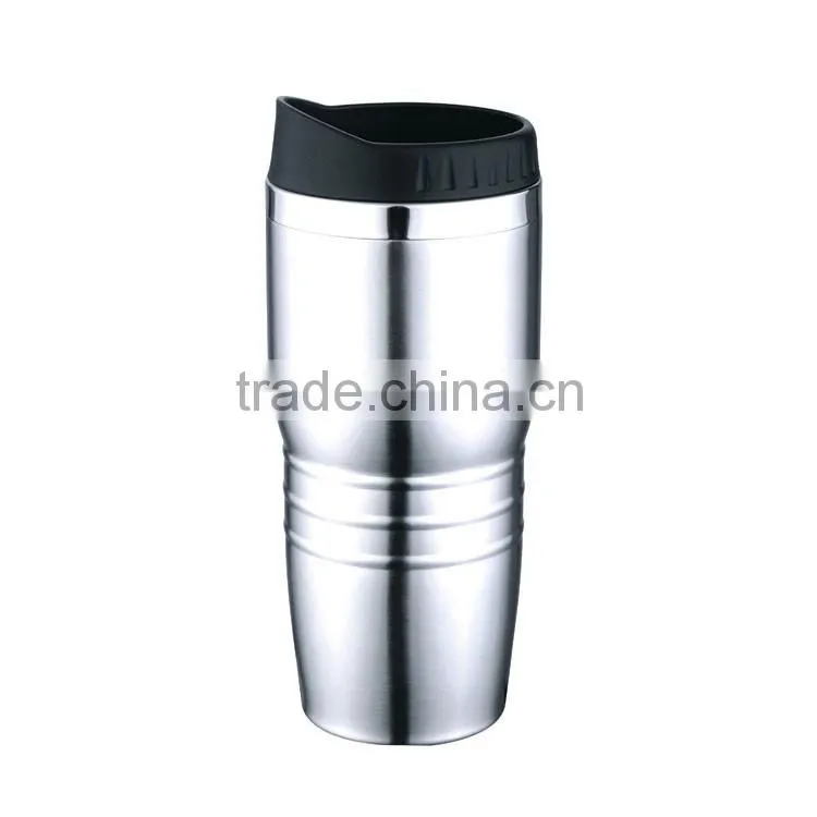 Stainless steel double wall 16oz travel mugs with handle