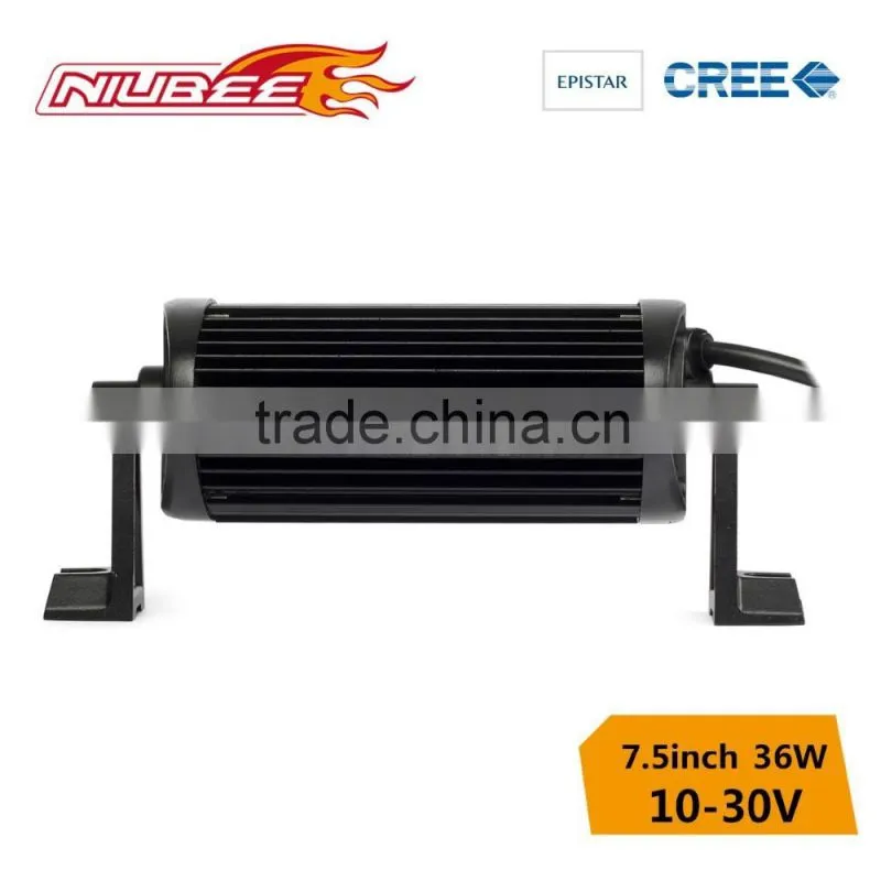 36W 7.5 inch double row amber led offroad light bar with Stroboflash