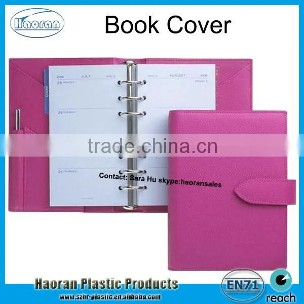 Customized design clear pvc zipper slide book cover
