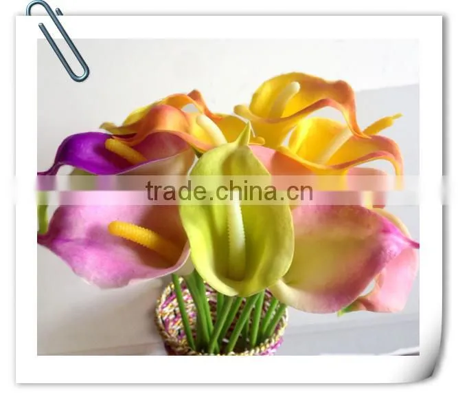 Made hand decoration indoor and outdoor pink real touch callas