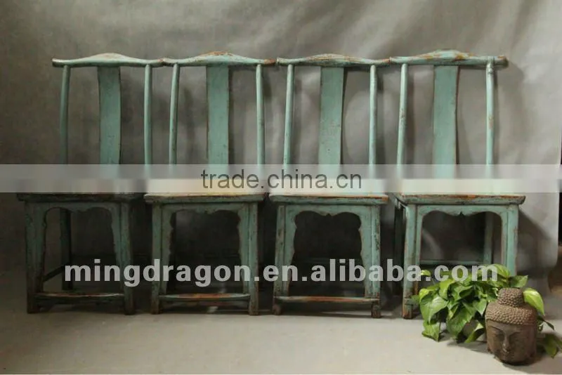 Chinese antique furniture pine wood Shanxi blue chair