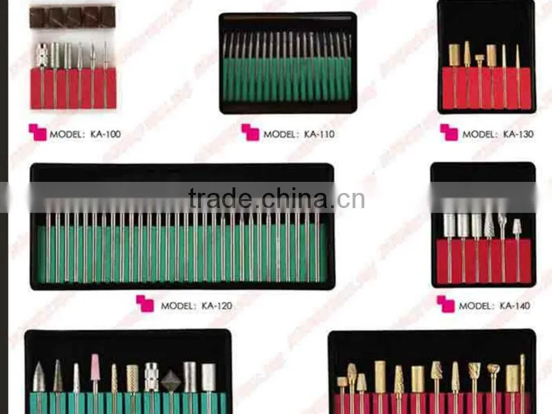 nail file drill bits set - Diamond Drill Bits Set-Ti-Plated -for Nail Art / Manicure / Polishing Machine - wholesale