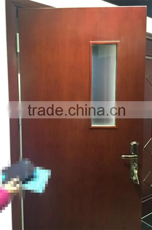 Oak fire door composite wood solid wood door with glass, fire rated door