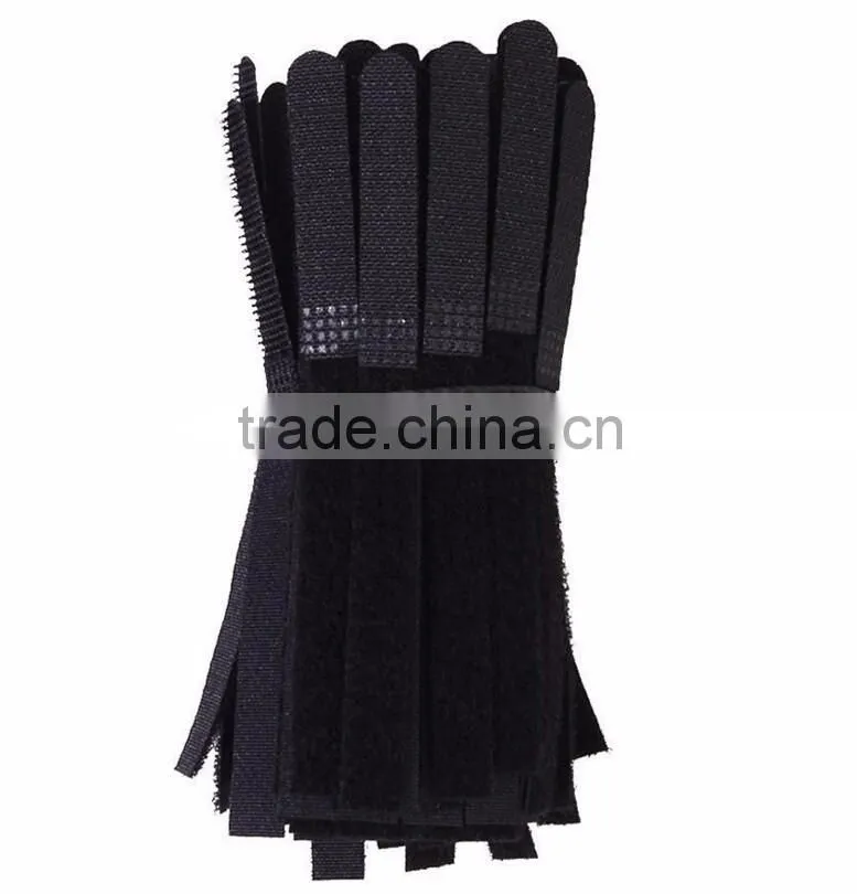 Black Reusable Hook And Loop Tape Cable Ties Tidy Straps Organiser