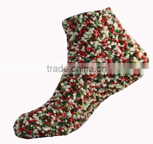Factory custom women microfiber polyester warm fuzzy socks