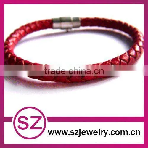 pub0036 new fashion leather wrap magnetic clasp bracelet