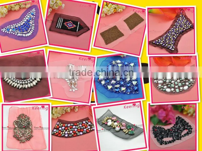 Wholesale sew on beaded flower patch for clothes WPH-1695